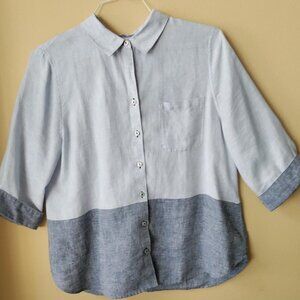 Chico's two tone Linen blouse